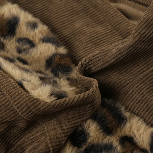 Baddie Leopard Corduroy Shorts