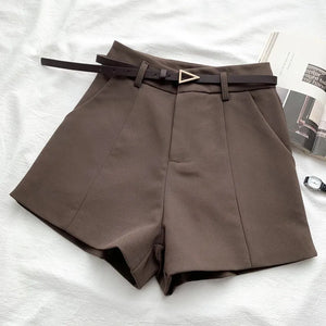 Belted High Waisted Shorts