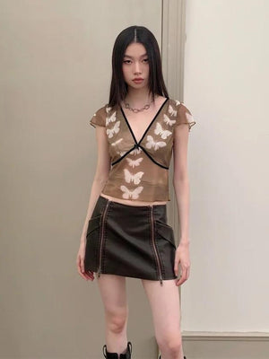 Butterfly V Neck Top