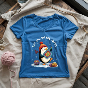 Brr-ing On The Yarns Lady V-neck