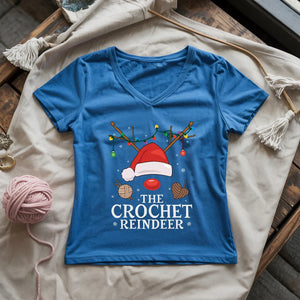 Crochet Reindeer Lady V-neck