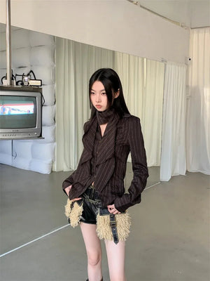 Striped Neck Tie Shirt