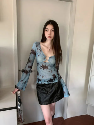 Y2K Tie Dye Sheer Tee