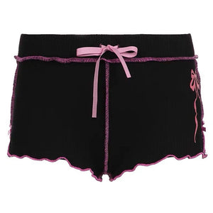 Bow Print Coquette Micro Shorts