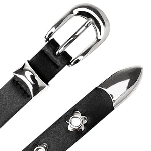 Indie Flower Thin Leather Belt