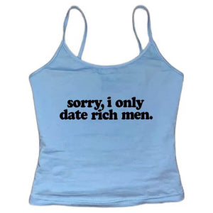 I Date Only Rich Men Y2K Tank Top
