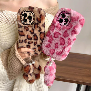 Y2K Leopard Fluffy iPhone Case