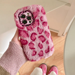 Y2K Leopard Fluffy iPhone Case