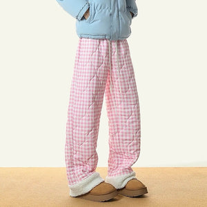 Pastel Checkered Puffer Pants