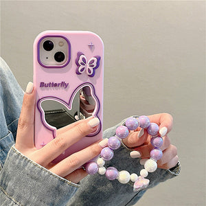 Purple Butterfly Mirror iPhone Case