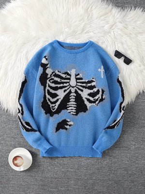 Weirdcore Skeleton Sweater