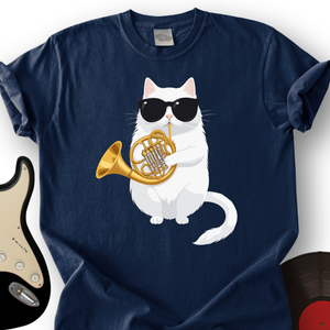 Cat Playing French Horn T-Shirt