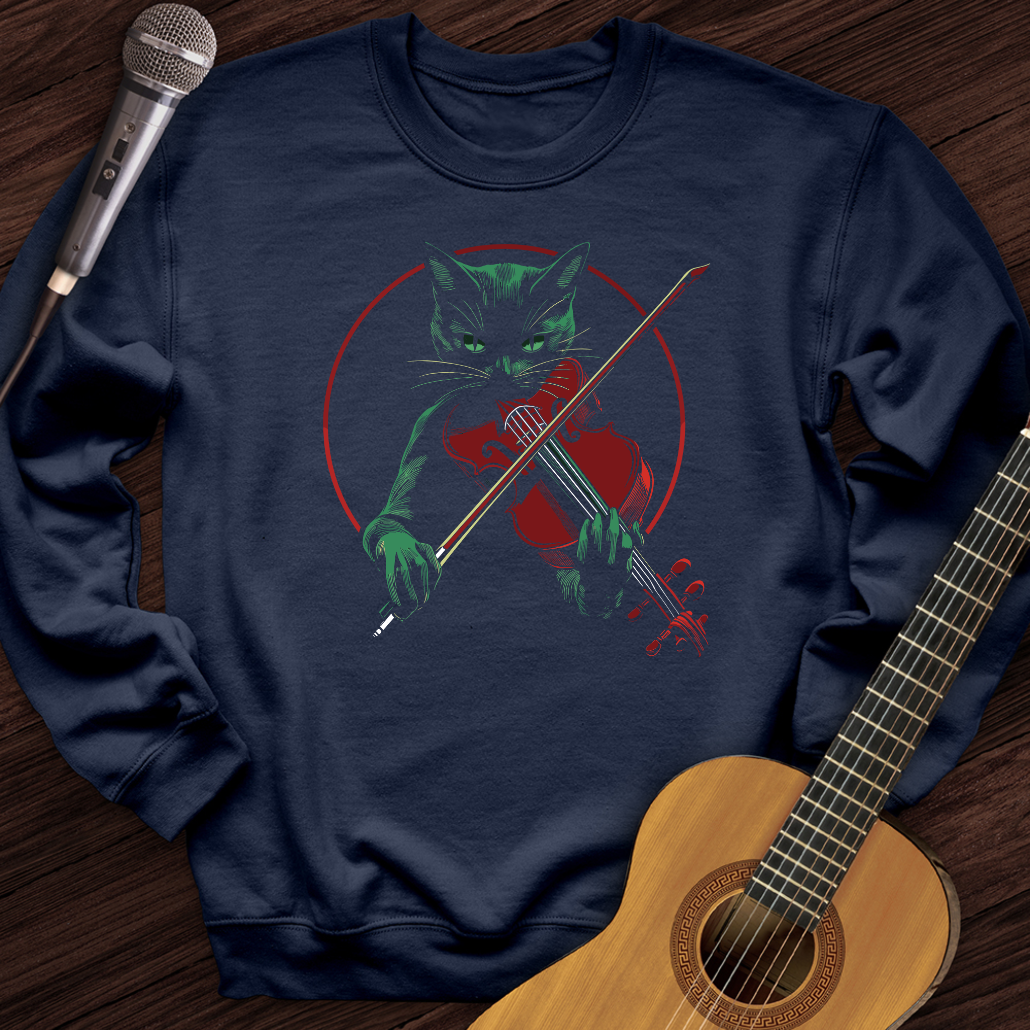 Black Cat Violin Crewneck