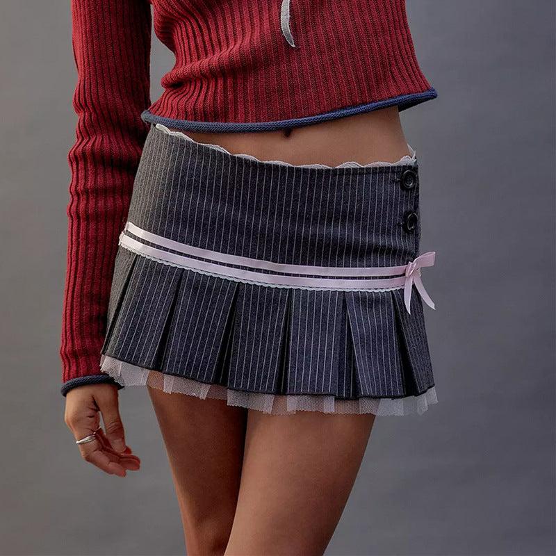 Coquette Striped Mini Skirt