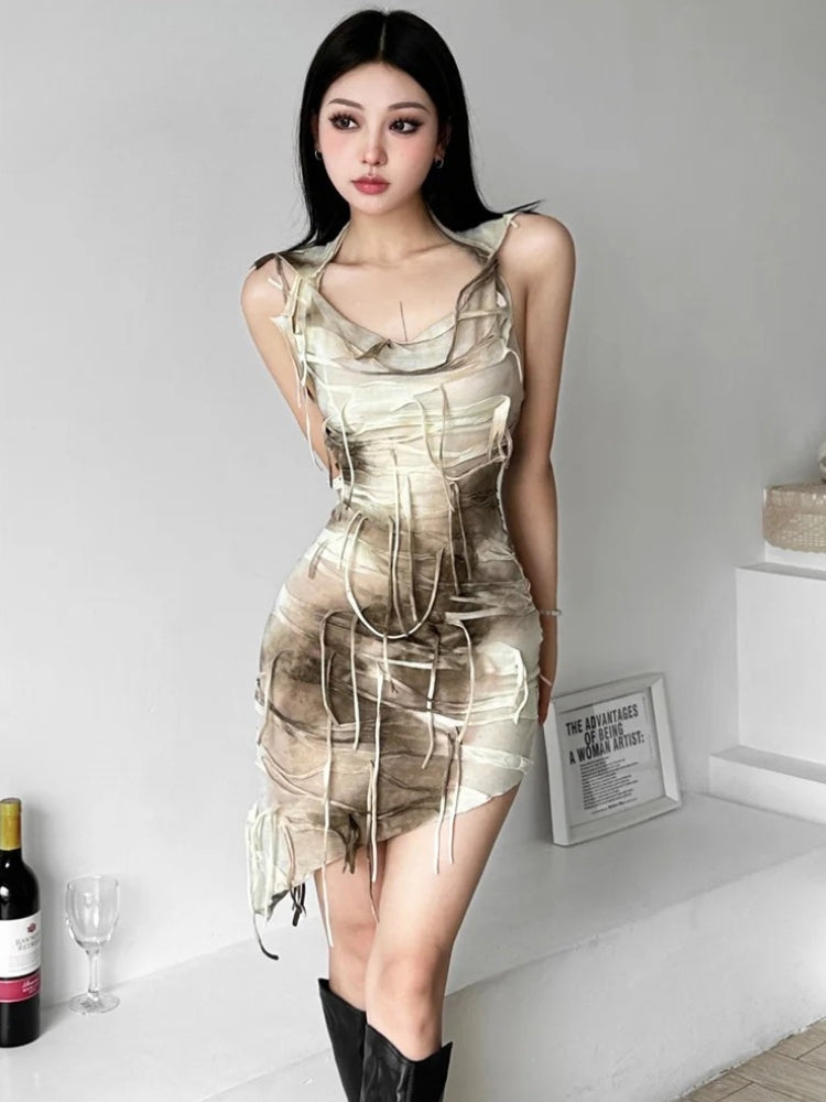 Cyberpunk Hooded Mini Dress