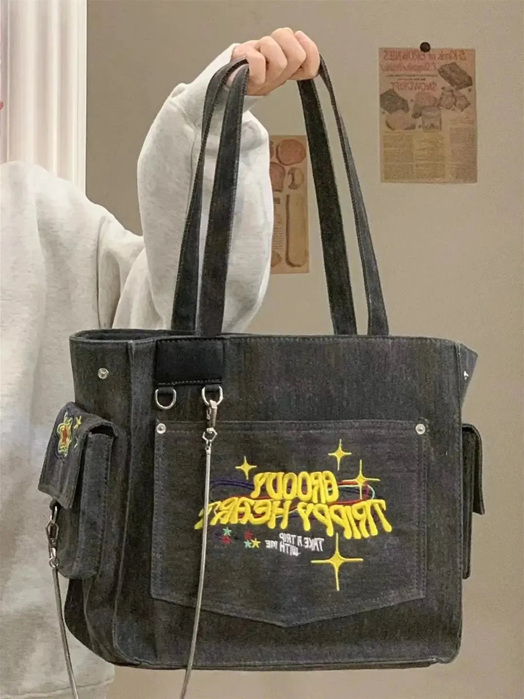 Embroidered Shoulder Bag