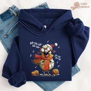 Fa-la-la Knitting Sheep Hoodie