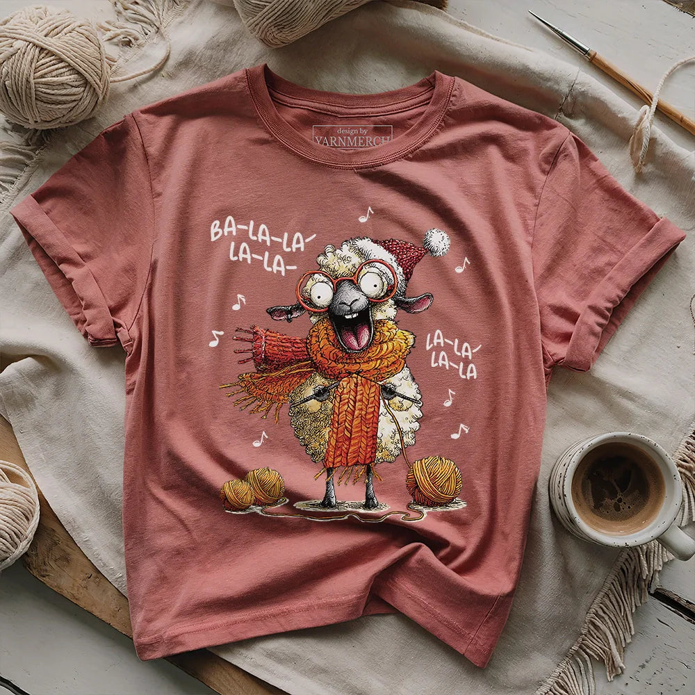 Fa-la-la Knitting Sheep T-shirt