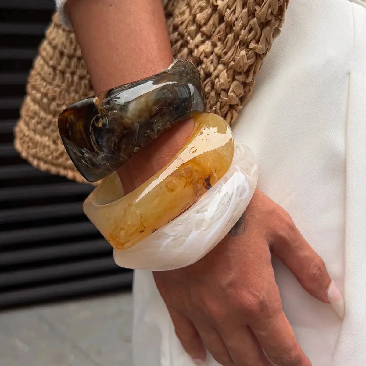 Geometric Chunky Resin Bracelet