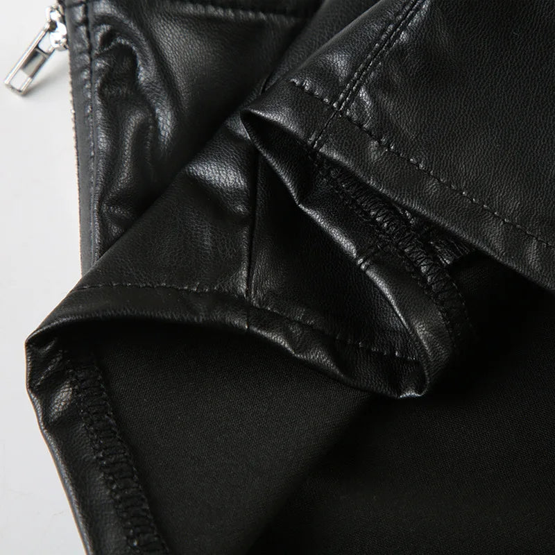 Goth Faux Leather Crop Top