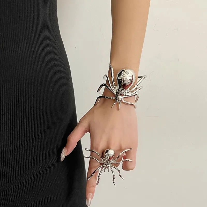 Goth Spider Bracelet & Ring