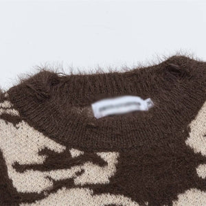 Grunge Face Pullover Sweater