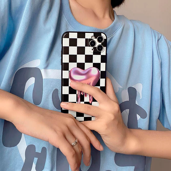 Heart Checkerboard iPhone Case