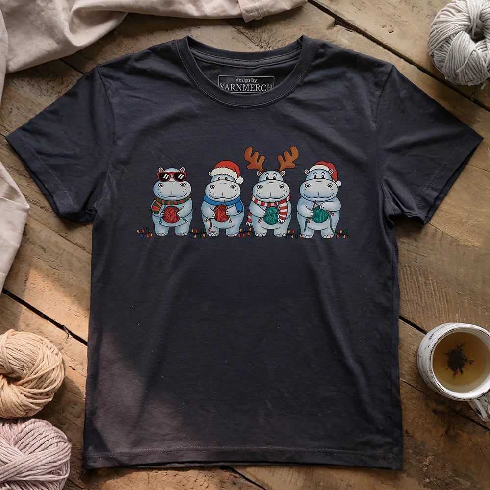 Hippo Knitmas T-shirt