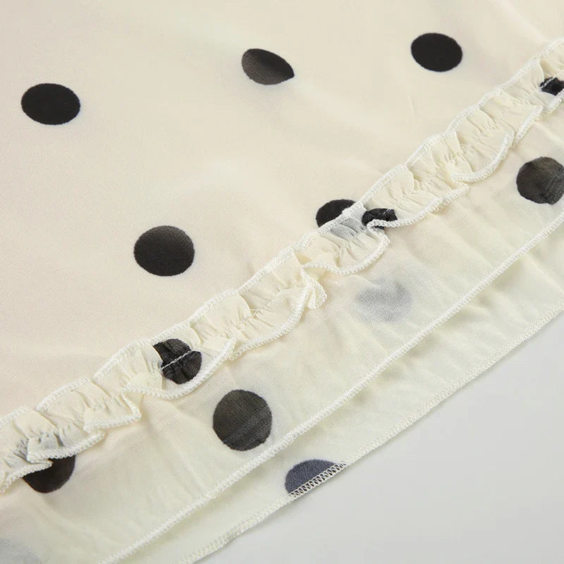 Old Money Polka Dot Midi Skirt