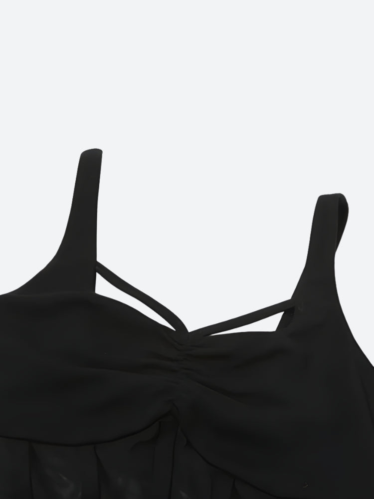 Sheer Bodice Mini Dress