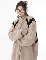 Turtleneck Zip-Up Cardigan