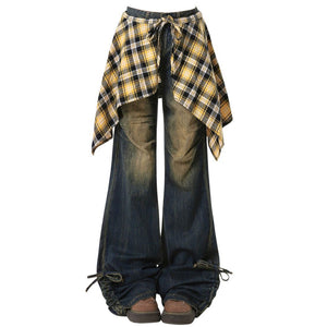 Teenage Drama Shirt-Tied Baggy Jeans
