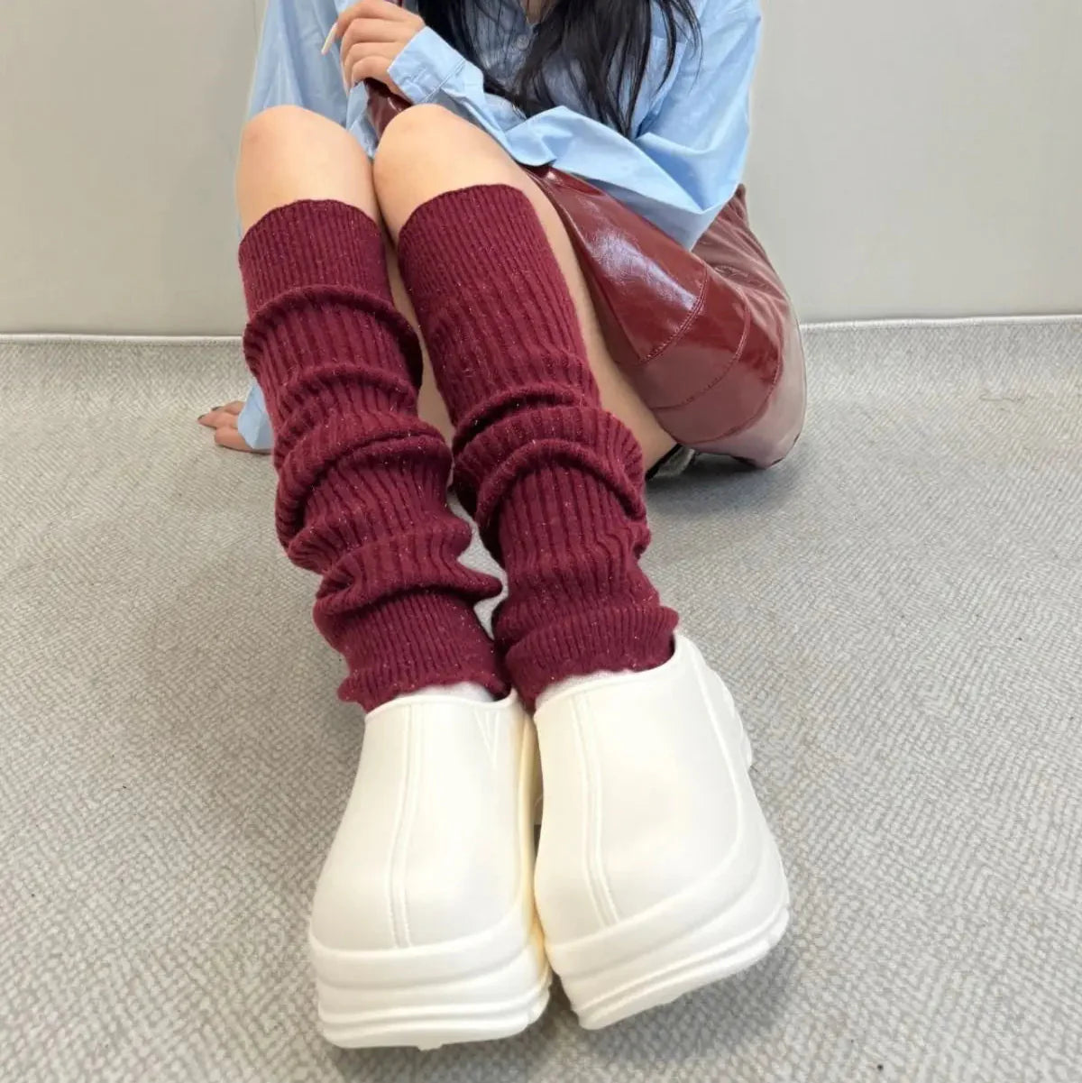 Y2K Ribbed Knit Leg Warmers