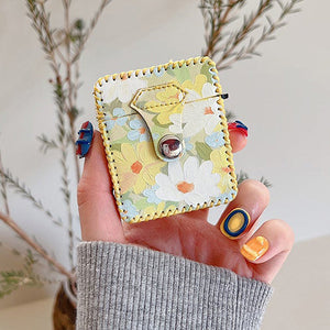 Yellow Floral Print Airpods Case
