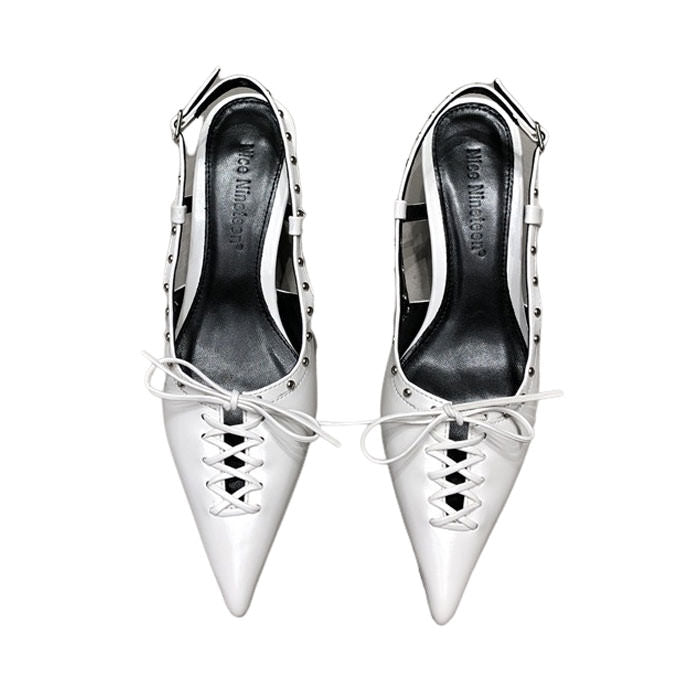 Old Money Aesthetic Lace Up Mules