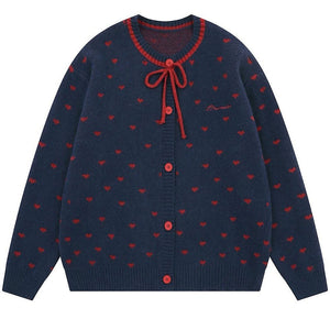 Croissant Run Heart Cardigan