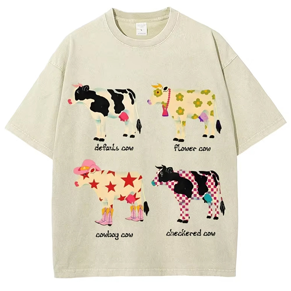 Indie Aesthetic Cow Graphic T-Shirt