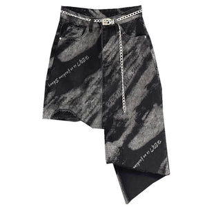 Grunge Aesthetic Asymmetric Skirt