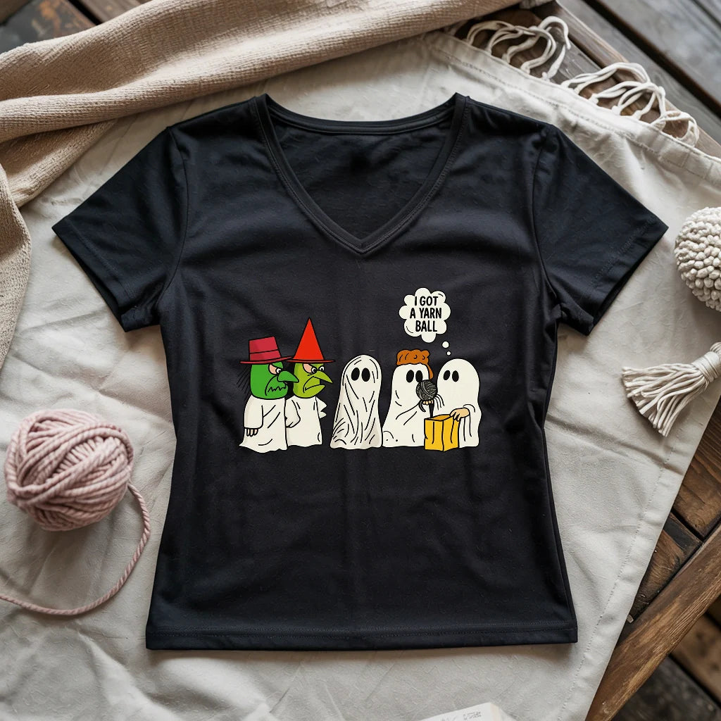 Got A Yarn Ball Lady V-neck