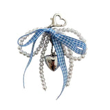 Baby Blue Plaid Bow Shoe Charms