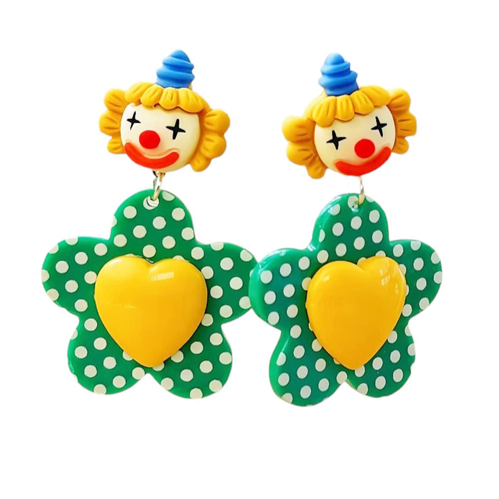 Clown & Flower Earrings