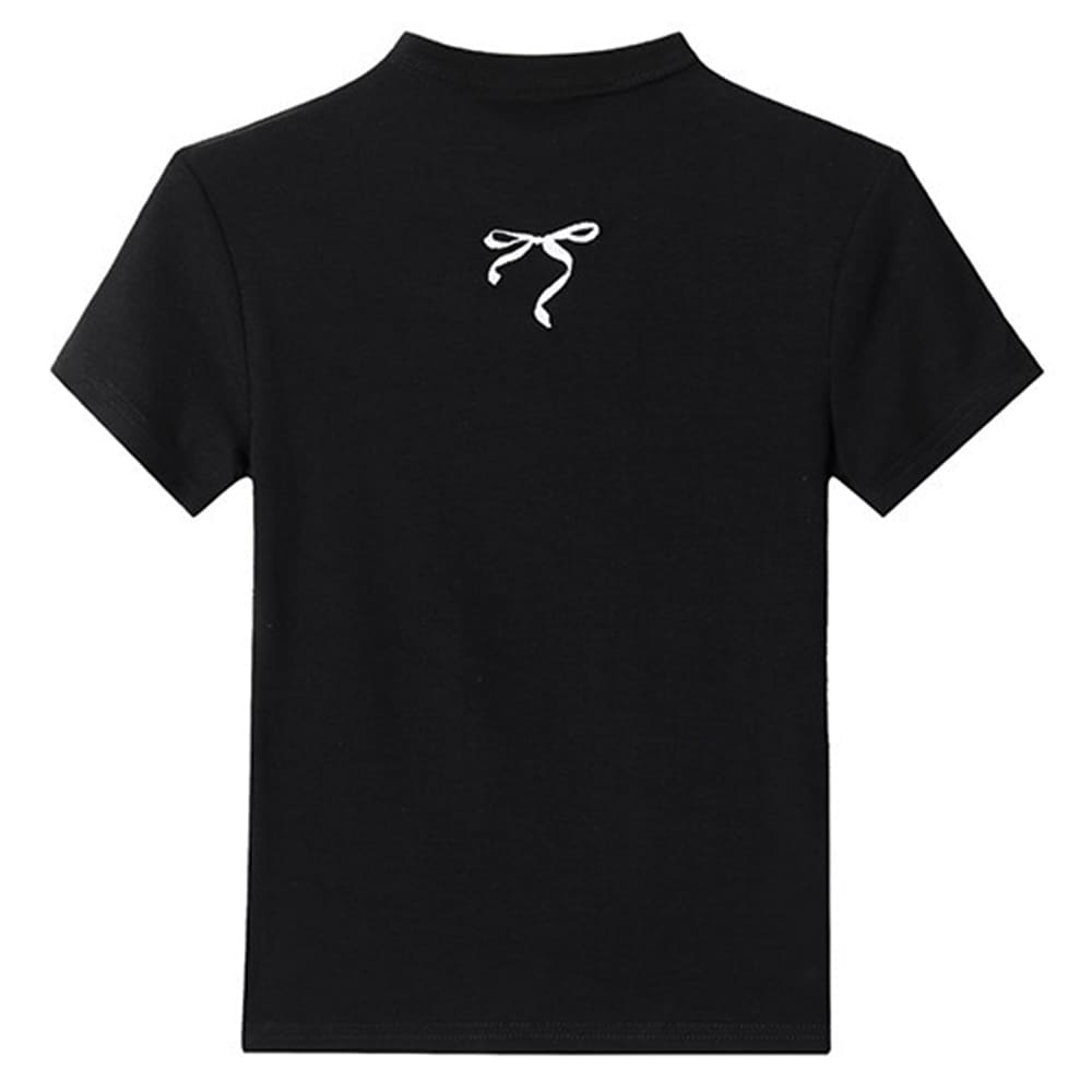 Coquette Bow Embroidery Top