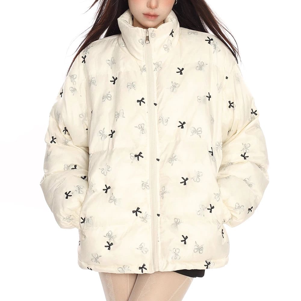 Coquette Bow Puffer Jacket