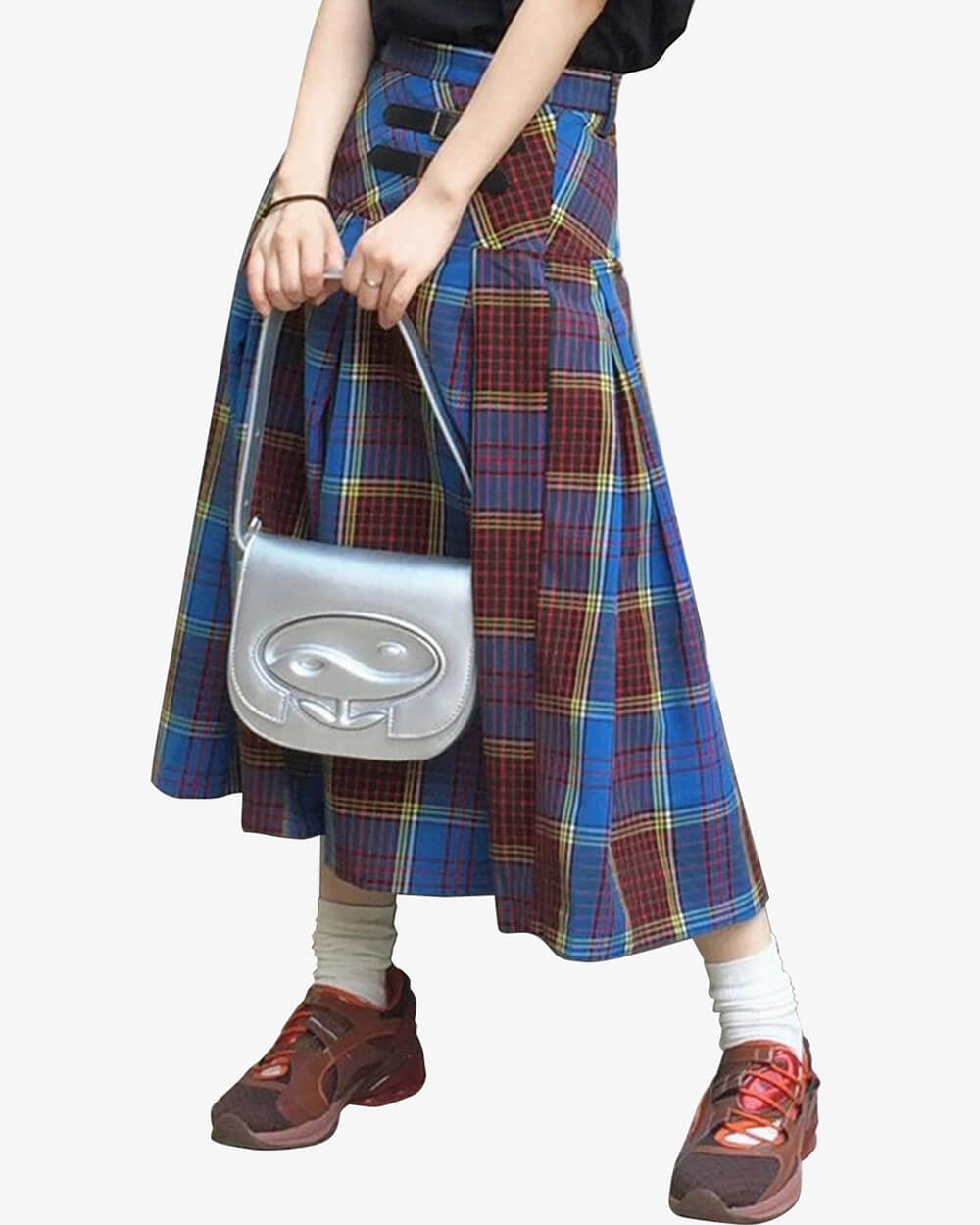 School Riot Plaid Pleated Skirt