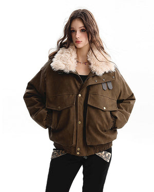 Drama Alert Faux Fur Aviator Jacket