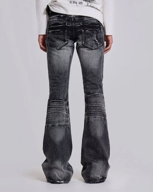 Grunge Distressed Flare Jeans
