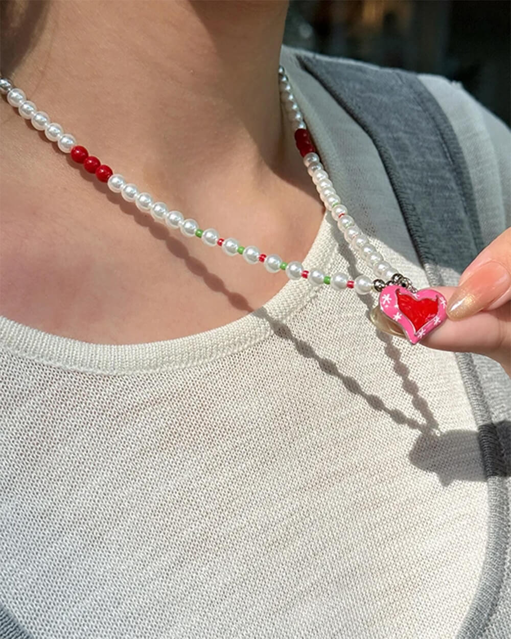 Secret Crush Heart Beaded Necklace