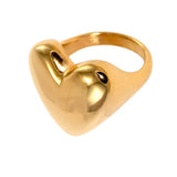 Chunky Heart Gold Ring
