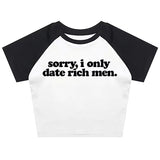 I Date Only Rich Men Y2K Crop Top