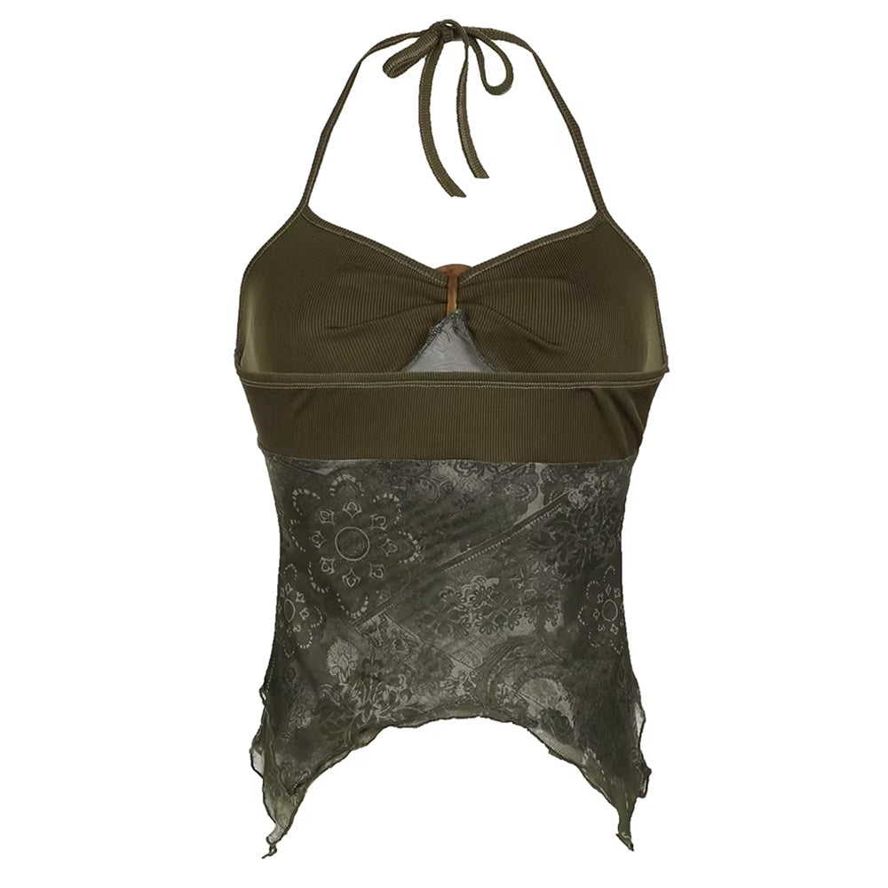 Indie Aesthetic Lace Halter Top